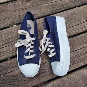 Vintage‎ 90s y2k Bratz Spice Girls Blue Canvas Super Platform Lace-up Sneakers